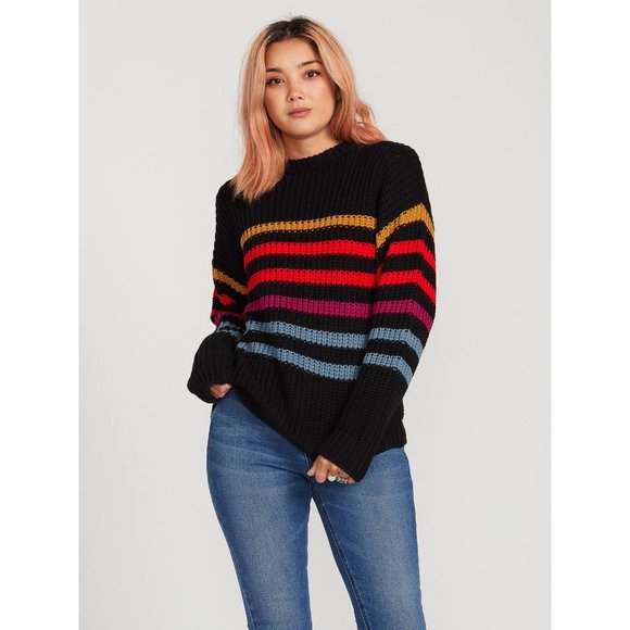 🌈 NWT Volcom Move On Up Striped Sweater (XS)